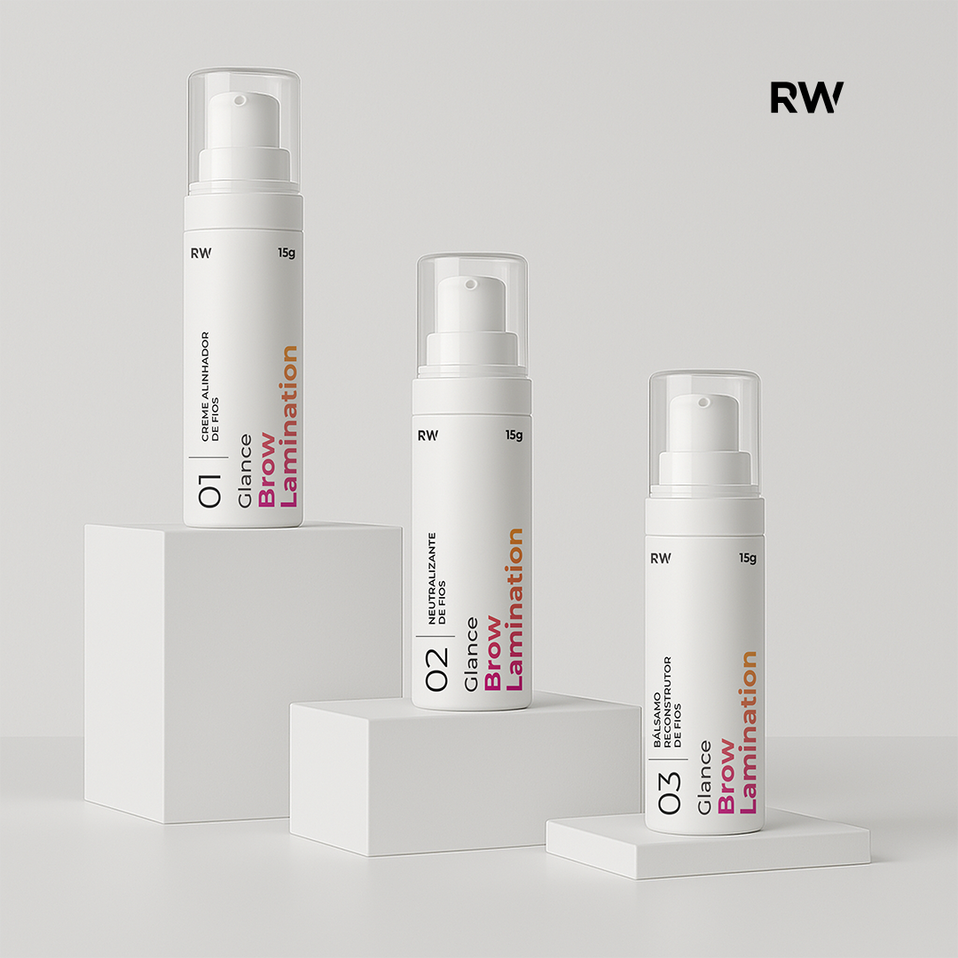 Rare Way Brow Lamination three-step kit on light background