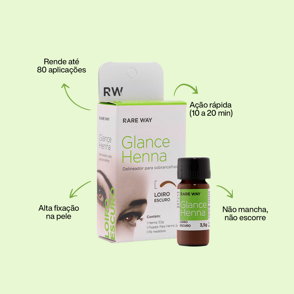 Rare Way Glance Henna Dark Blonde product with key benefits highlighted