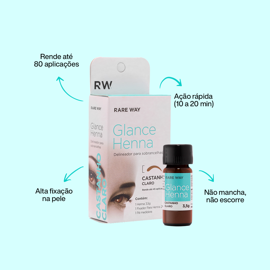 Rare Way Glance Henna Light Brown product with key benefits highlighted