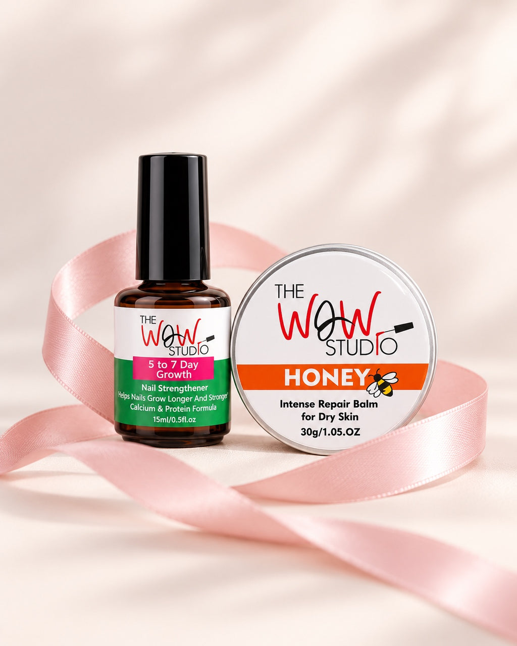 The WOW Studio Nail Strengthener and Honey Intense Repair Balm duo